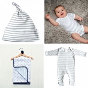Grey Stripe Baby Gift Set